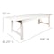 Flash Furniture Rectangle 40.25" W, 108" L, 30" H, Wood, Wood Grain XA-F-108X40-WH-GG - alternate 5